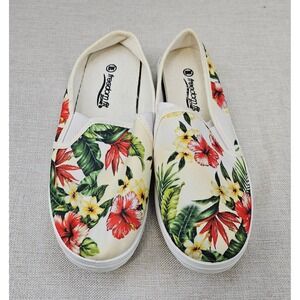 Freedom Fit Zone Womens‎ Slip On Canvas Floral Print Sneakers Shoes 7M New